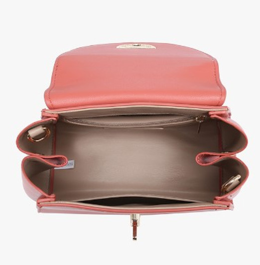 EveryHour Twist Lock Small Satchel with Braided Handle inside view EveryHour Twist Lock Small Satchel with Braided Handle inside view