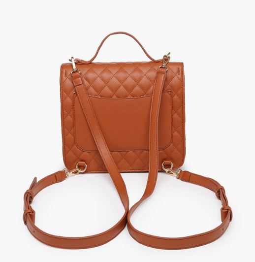 EveryHour Quilted Convertible Backpack w/ Metal Push Lock back view EveryHour Quilted Convertible Backpack w/ Metal Push Lock back view
