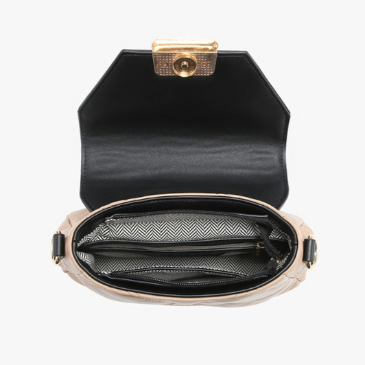 Jen & Co Ollie Quilted Crossbody w/ Chain Strap inside view