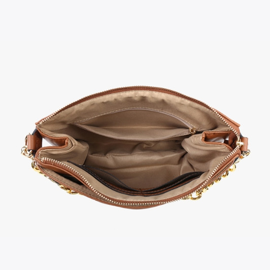 Jen & Co Britt Puffer Crossbody with Snaps inside view Jen & Co Britt Puffer Crossbody with Snaps inside view