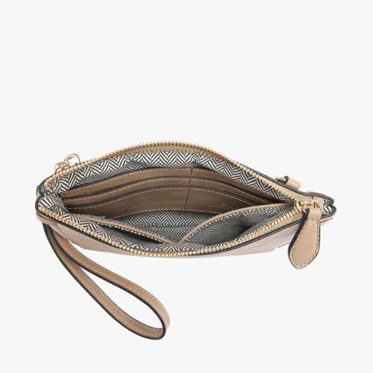 Jen & Co Bonnie Dual Compartment Whipstitch Crossbody inside view  Jen & Co Bonnie Dual Compartment Whipstitch Crossbody inside view