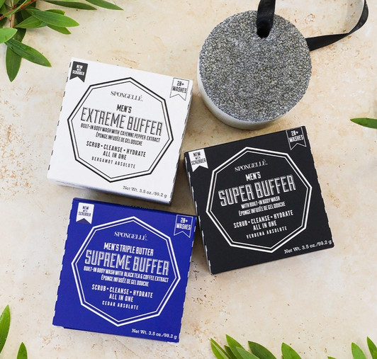 Spongelle Men's Extreme Buffer with Black Scrubber style shot