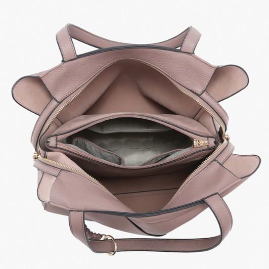 Jen & Co Hunter Pocket-Front Distressed Tote inside view