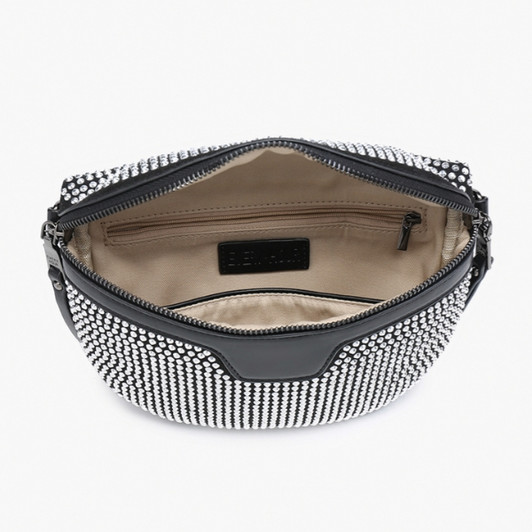 Jen & Co Kai Rhinestone Belt Bag inside view