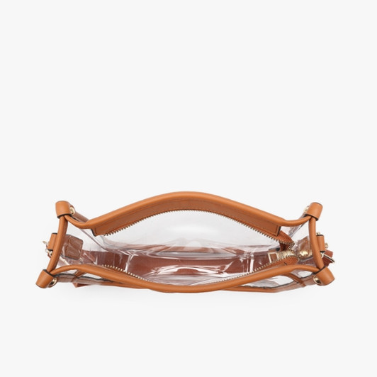 Jen & Co Posie Clear Crossbody with Removeable Strap inside view Jen & Co Posie Clear Crossbody with Removeable Strap inside view
