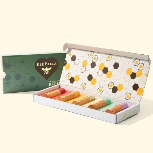 Bee Bella Variety 5 Pack of Lip Balm Gift Box open box