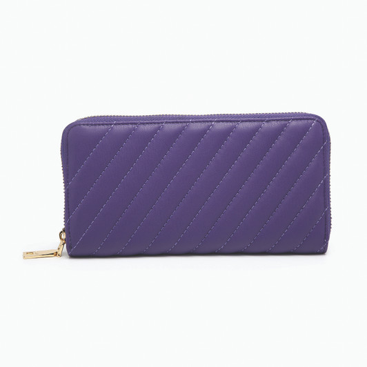 Jen & Co Kylie Multi-Compartment Quilted Wallet in dark purple