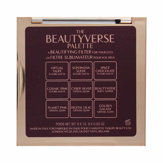 Charlotte Tilbury The Beautyverse Eyeshadow Palette back of palette