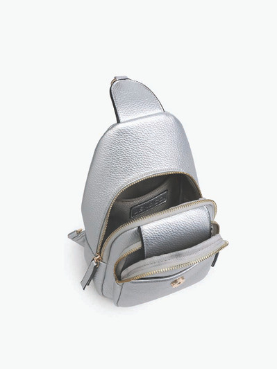 Jen & Co Sophia Sling Bag w/ Flapover Pocket inside view