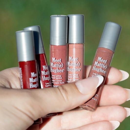 theBalm Meet Matt(e) Hughes Special Delivery Lip Kit style shot