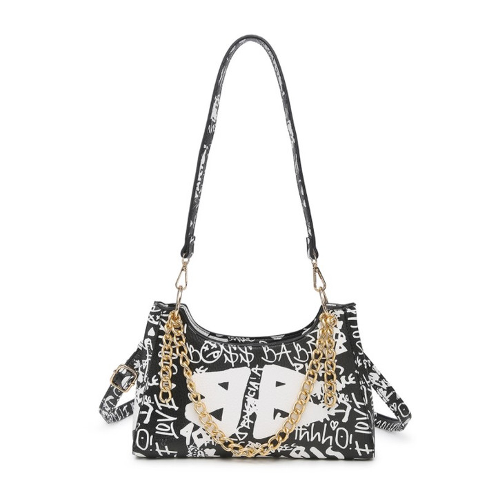 Jen & Co Graffiti Crossbody with Chain