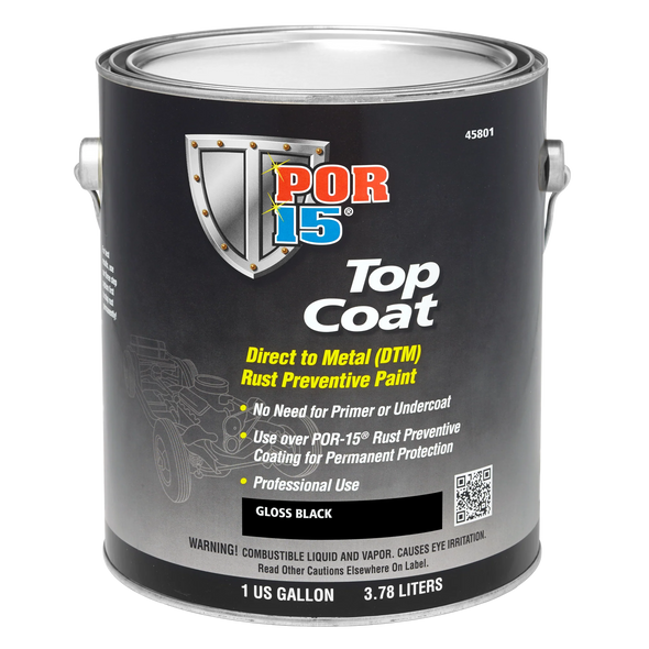 POR-15 TOP COAT  GLOSS BLACK GALLON