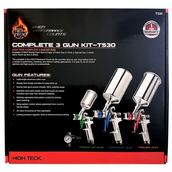 High Teck Performance Series Complete 3-Gun HVLP Paint and Touch Up Set