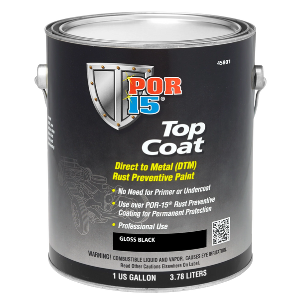 POR-15 TOP COAT  GLOSS BLACK GALLON