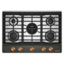 Kitchenaid® Gas-on-Metal Cooktop with an Integrated Wok Grate and CookShield™ Finish KCGK730SBE
