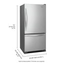 Whirlpool® 33-inches wide Bottom-Freezer Refrigerator with SpillGuard™ Glass Shelves - 22 cu. ft WRB322DMBM