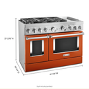 KitchenAid® 48'' Smart Commercial-Style Dual Fuel Range with Griddle KFDC558JSC