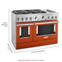 KitchenAid® 48'' Smart Commercial-Style Dual Fuel Range with Griddle KFDC558JSC