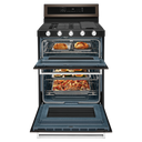 Kitchenaid® 30-Inch 5 Burner Gas Double Oven Convection Range KFGD500EBS