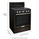 Kitchenaid® 30-Inch 5-Burner Gas Convection Range KFGG500EBS