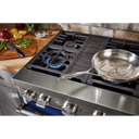 KitchenAid® 30'' Smart Commercial-Style Dual Fuel Range with 4 Burners KFDC500JIB