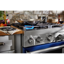 KitchenAid® 30'' Smart Commercial-Style Dual Fuel Range with 4 Burners KFDC500JIB