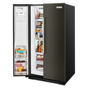 Kitchenaid® 24.8 cu ft. Side-by-Side Refrigerator with Exterior Ice and Water and PrintShield™ Finish KRSF705HBS