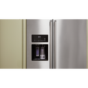 Kitchenaid® 24.8 cu ft. Side-by-Side Refrigerator with Exterior Ice and Water and PrintShield™ Finish KRSF705HBS