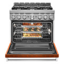 KitchenAid® 36'' Smart Commercial-Style Gas Range with 6 Burners KFGC506JSC