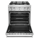 KitchenAid® 30'' Smart Commercial-Style Dual Fuel Range with 4 Burners KFDC500JSS