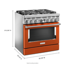 KitchenAid® 36'' Smart Commercial-Style Dual Fuel Range with 6 Burners KFDC506JSC