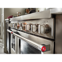 KitchenAid® 48'' Smart Commercial-Style Dual Fuel Range with Griddle KFDC558JSS