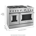 KitchenAid® 48'' Smart Commercial-Style Dual Fuel Range with Griddle KFDC558JSS