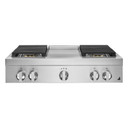 Jennair® 36" NOIR™ Gas Professional-Style Rangetop with Chrome-Infused Griddle JGCP536HM