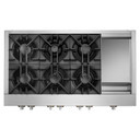 Jennair® 48" RISE™ Gas Professional-Style Rangetop with Chrome-Infused Griddle JGCP548HL