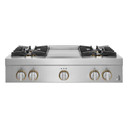 Jennair® 36" RISE™ Gas Professional-Style Rangetop with Chrome-Infused Griddle JGCP536HL