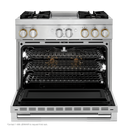 Jennair® RISE™ 36 Dual-Fuel Professional Range with Chrome-Infused Griddle JDRP536HL