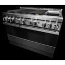 Jennair® NOIR™ 48" Dual-Fuel Professional Range with Chrome-Infused Griddle and Gas Grill JDRP748HM