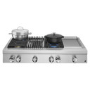 Jennair® 48" NOIR™ Gas Professional-Style Rangetop with Chrome-Infused Griddle and Gas Grill JGCP748HM