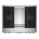 Jennair® 36" NOIR™ Dual-Fuel Professional-Style Range with Chrome-Infused Griddle JDRP536HM