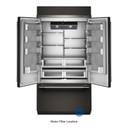 Kitchenaid® 24.2 Cu. Ft. 42" Built-In French Door Bottom Mount Refrigerator with Platinum Interior KBFN542SBE