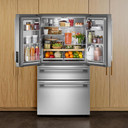 Kitchenaid® 30 cu. ft. French Door Refrigerator with Interior Water and Ice and FreshChill™ Full-Width Refrigerated Drawer KRMF336SPS