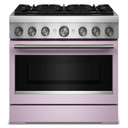 Kitchenaid® 36-Inch 6 Burner Commercial-Style Dual Fuel Range with No Preheat Air Fry Mode KFDS936SWF