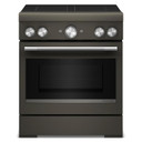 Kitchenaid® 30-Inch 4-Element Induction Freestanding Commercial-Style Range with Air Fry KFIS930SBE