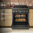 KitchenAid® 30-Inch 4 Burner Commercial-Style Gas Range with No Preheat Air Fry Mode KFGS930SBE