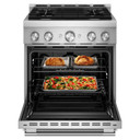 KitchenAid® 30-Inch 4 Burner Commercial-Style Gas Range with No Preheat Air Fry Mode KFGS930SSS