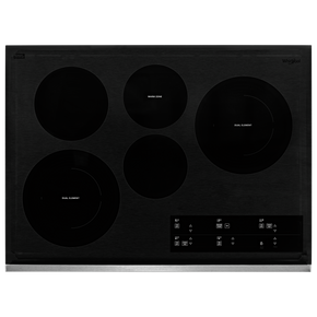 Whirlpool® 30-inch Electric Ceramic Glass Cooktop with Two Dual Radiant Elements WCE97US0KS