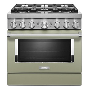 KitchenAid® 36'' Smart Commercial-Style Dual Fuel Range with 6 Burners KFDC506JAV