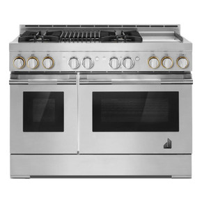 Jennair® 48" RISE™ Gas Professional-Style Range with Chrome-Infused Griddle and Infrared Grill JGRP748HL