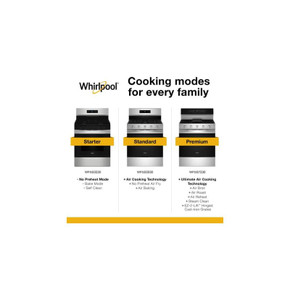Whirlpool® 30-inch Smart Gas Range with True Convection, Steam/Self Cleaning, Rapid Preheat 5.3 CuFt Capacity WFGS7530RZ